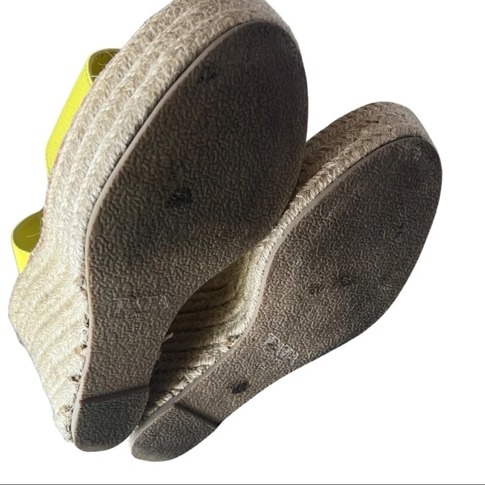 Tata Yellow Espadrille Wedge Sandals